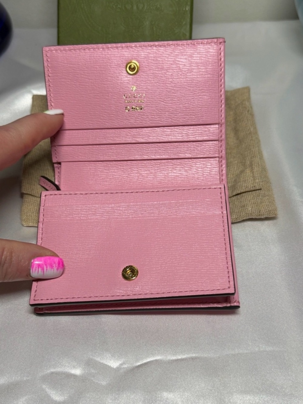 Gucci + Bananya Pink Leather Bi-Fold Compact Wallet - Picture 3 of 6